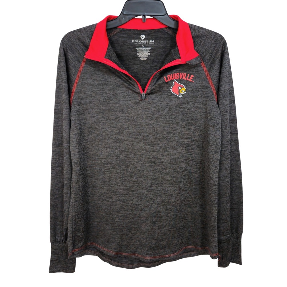 NEW Colosseum Louisville Cardinals 1/4 Zip Performance‎ Pullover Womens Large